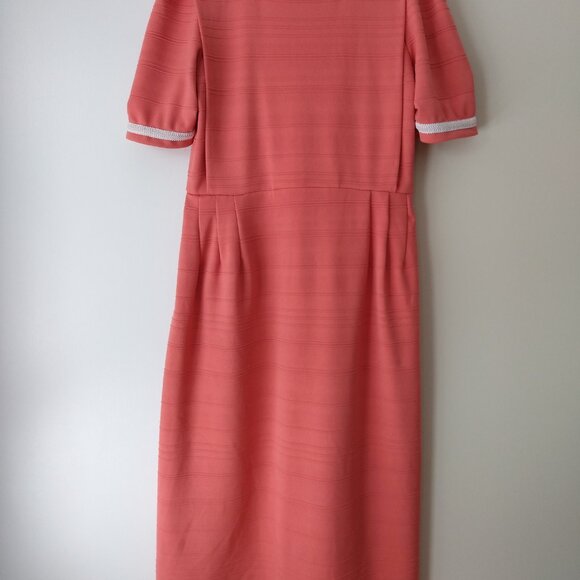 Amish Mennonite Cape Dress 42"B 38"W Coral Pink VERY Heavy Fabric - Picture 4 of 13